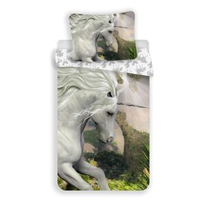Jerry Fabrics Bavlněné povlečení Unicorn white, 140 x 200 cm, 70 x 90 cm