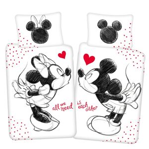 Jerry Fabrics Dětské bavlněné povlečení Mickey a Minnie "All we need", 140 x 200 cm, 70 x 90 cm