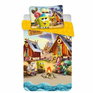 Jerry Fabrics Dětské bavlněné povlečení do postýlky Sponge Bob baby, 100 x 135 cm, 40 x 60 cm