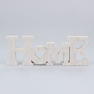 Dřevěný závěsný nápis Home, 28,5 x 10,2 x 2,6 cm