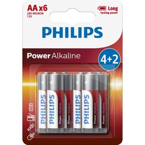 Philips LR6P6BP/10 sada alkalických baterií AA, 4 + 2 ks