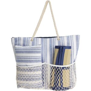 Plážová taška s podložkou a polštářkem Stripe, modrá