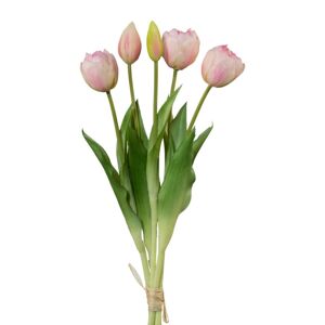 Umělý svazek tulipánů světle růžová, 38 cm